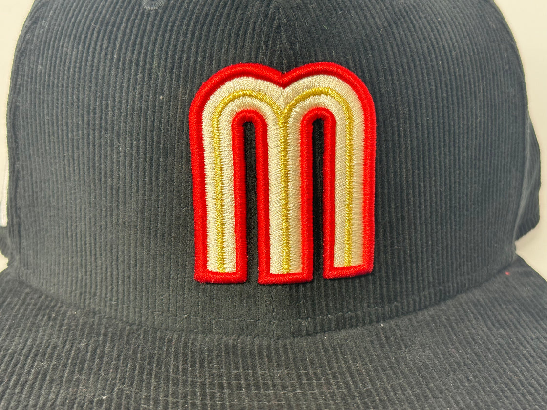 Mexico World Baseball Classic 2023 Black Corduroy Red Brim New Era Fitted Hat