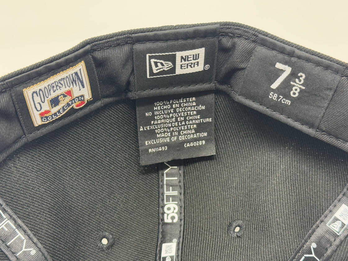 Chicago Cubs Be Alert Foul Ball Logo New Era Fitted Hats-Metallic Black