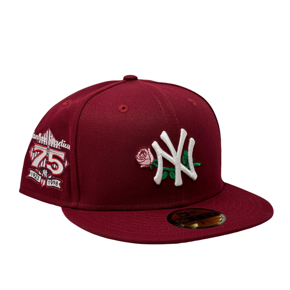 New York Yankees 75th Anniversary Valentine's Day Pack Cardinal Pink Brim New Era Fitted Hat