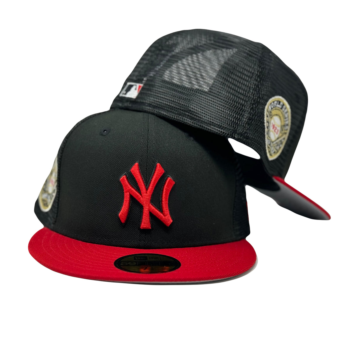 New York Yankees 1923 World Series Black Red 5950 Trucker Fitted Hat