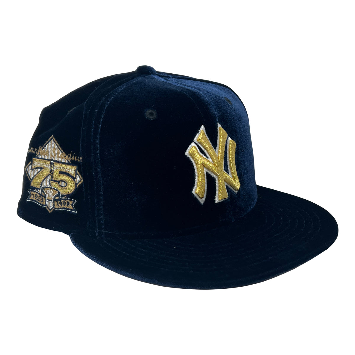 New York Yankees 75TH WORLD SERIES GOLD-BOTTOM Black Fitted Hat