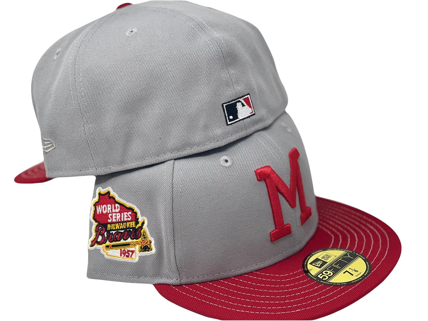 Milwaukee Braves 1957 World Series" Stitch Visor" 59Fifty New Era Fitted Hat