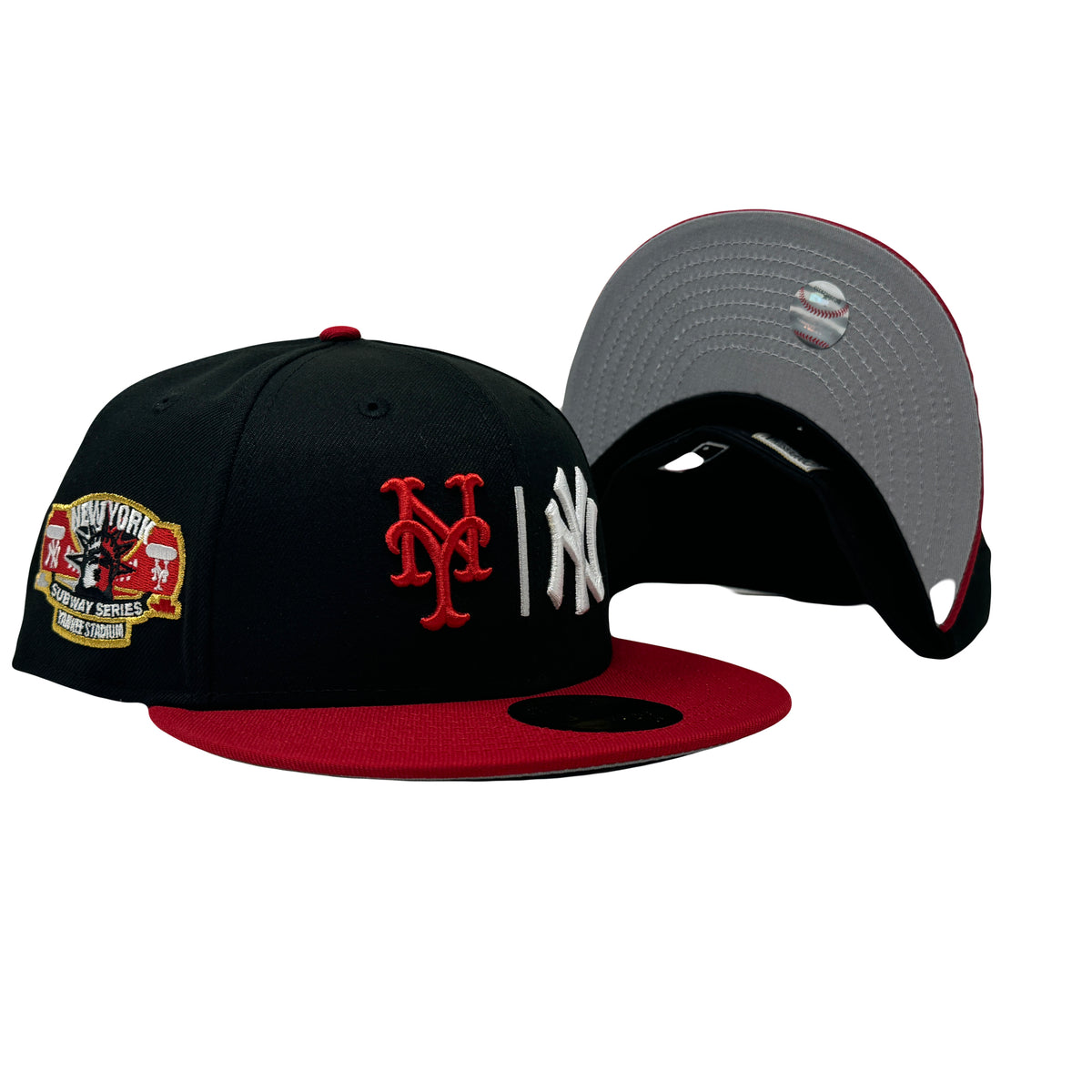 New York Yankees VS Mets Subway Series Black Red 59Fifty New Era Fitted hat