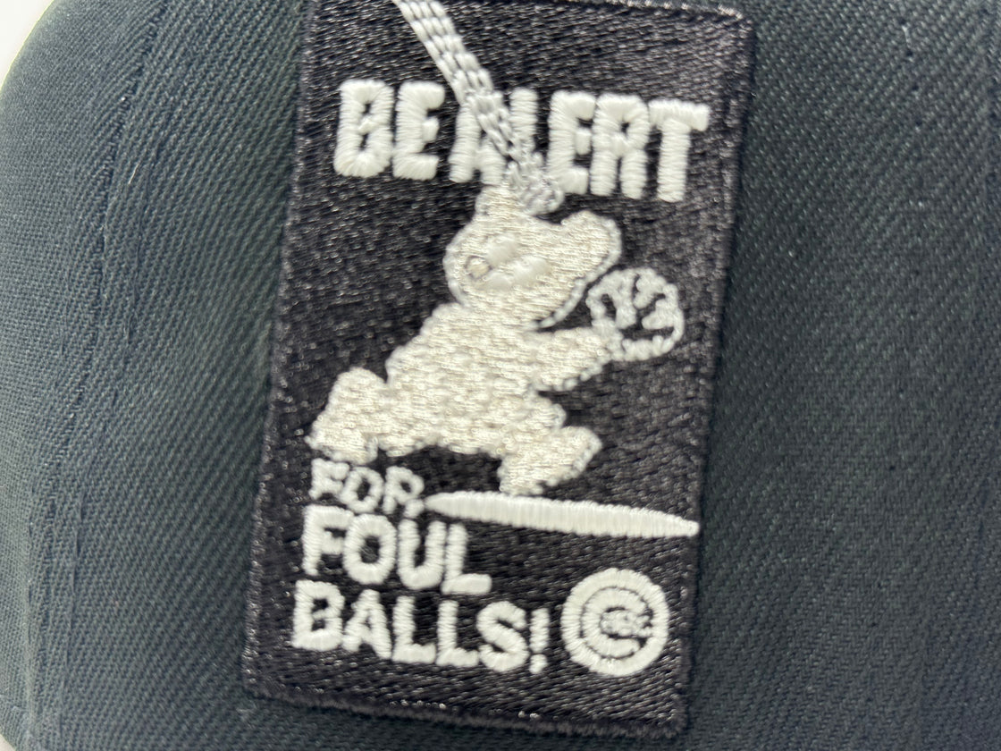 Chicago Cubs Be Alert Foul Balls Logo Fitted Hats-Black