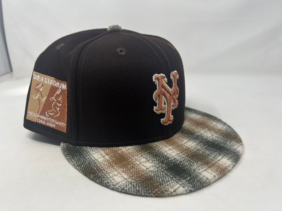New York Mets Shea Stadium Flannel Plaid Visor 5950 New Era Fitted Hat