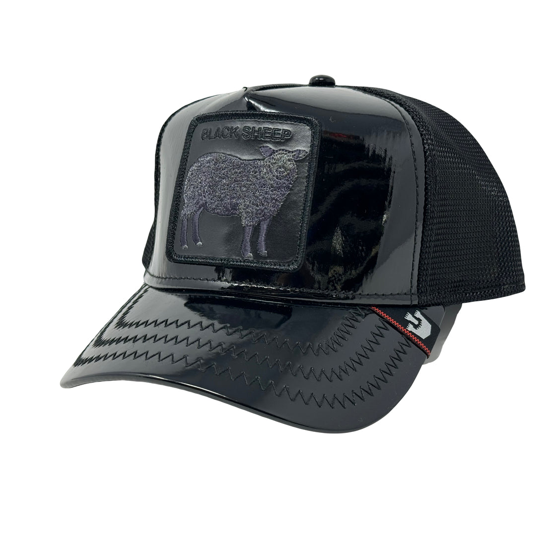 Goorin Bros. Black Sheep Black Patent Leather The Farm Trucker Hat