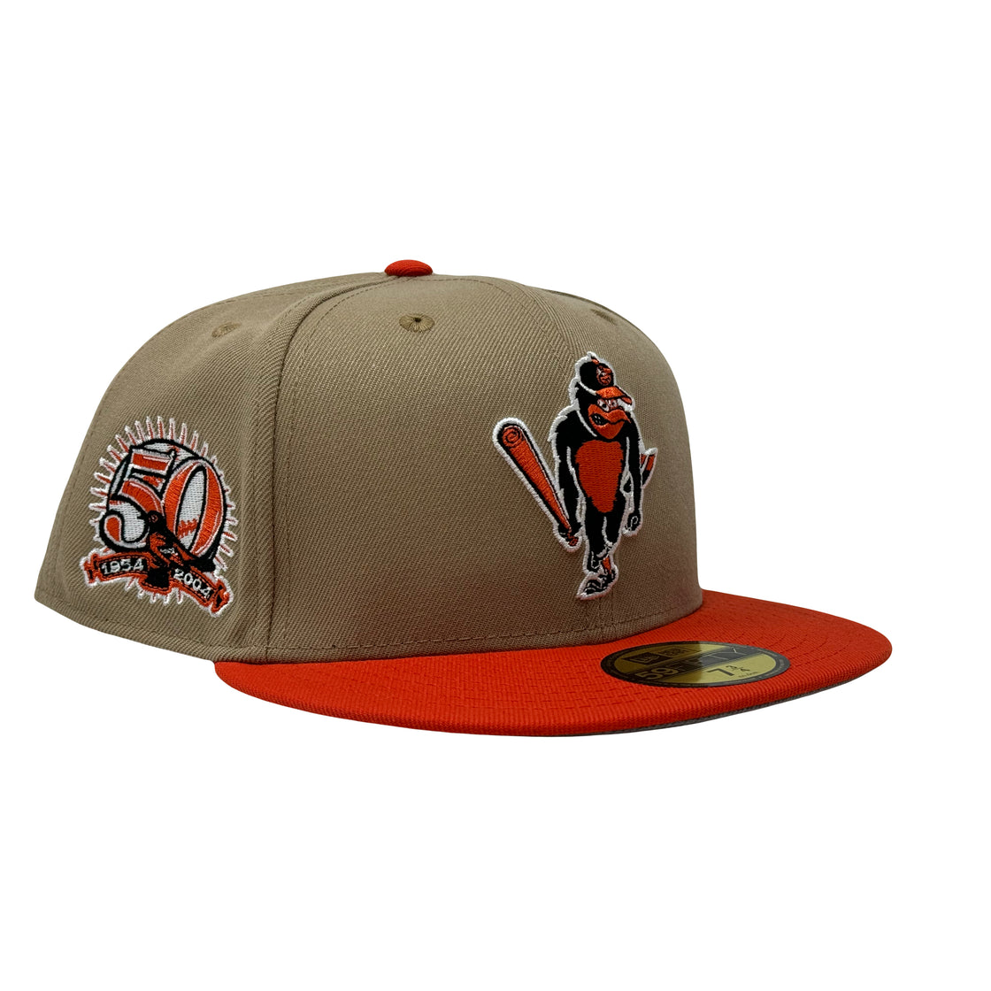 Baltimore Orioles 50th Anniversary Mascot Camel Orange Visor 5950 New Era Fitted Hat