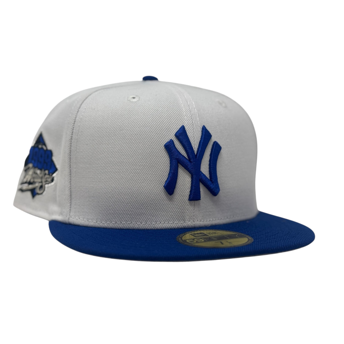 New York Yankees 1999 World Series Fitted Hats-White Royal Blue