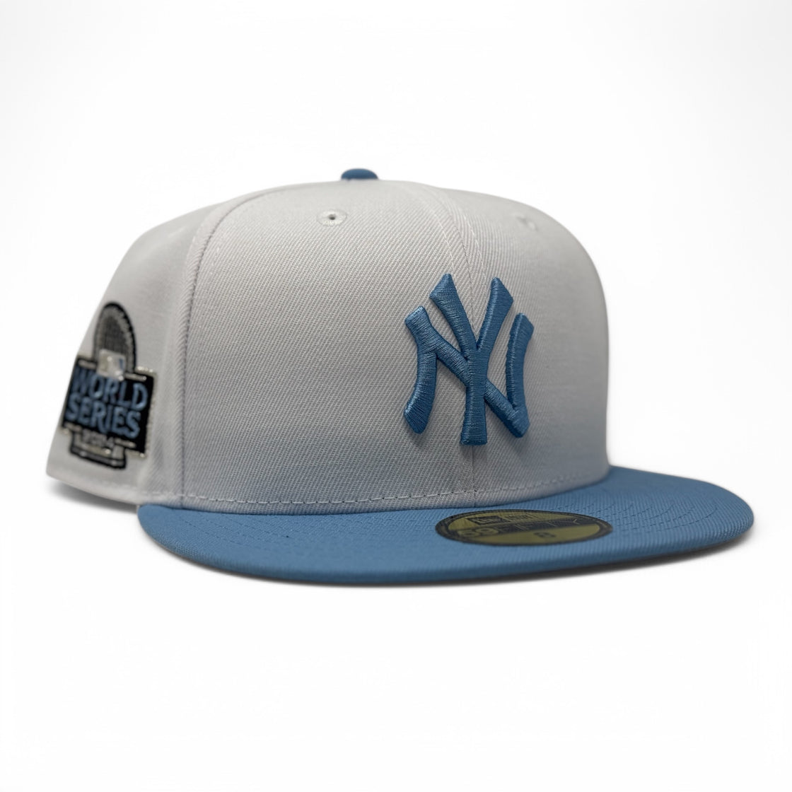 New York Yankees 2024 World Series Fitted Hats-White Sky Blue