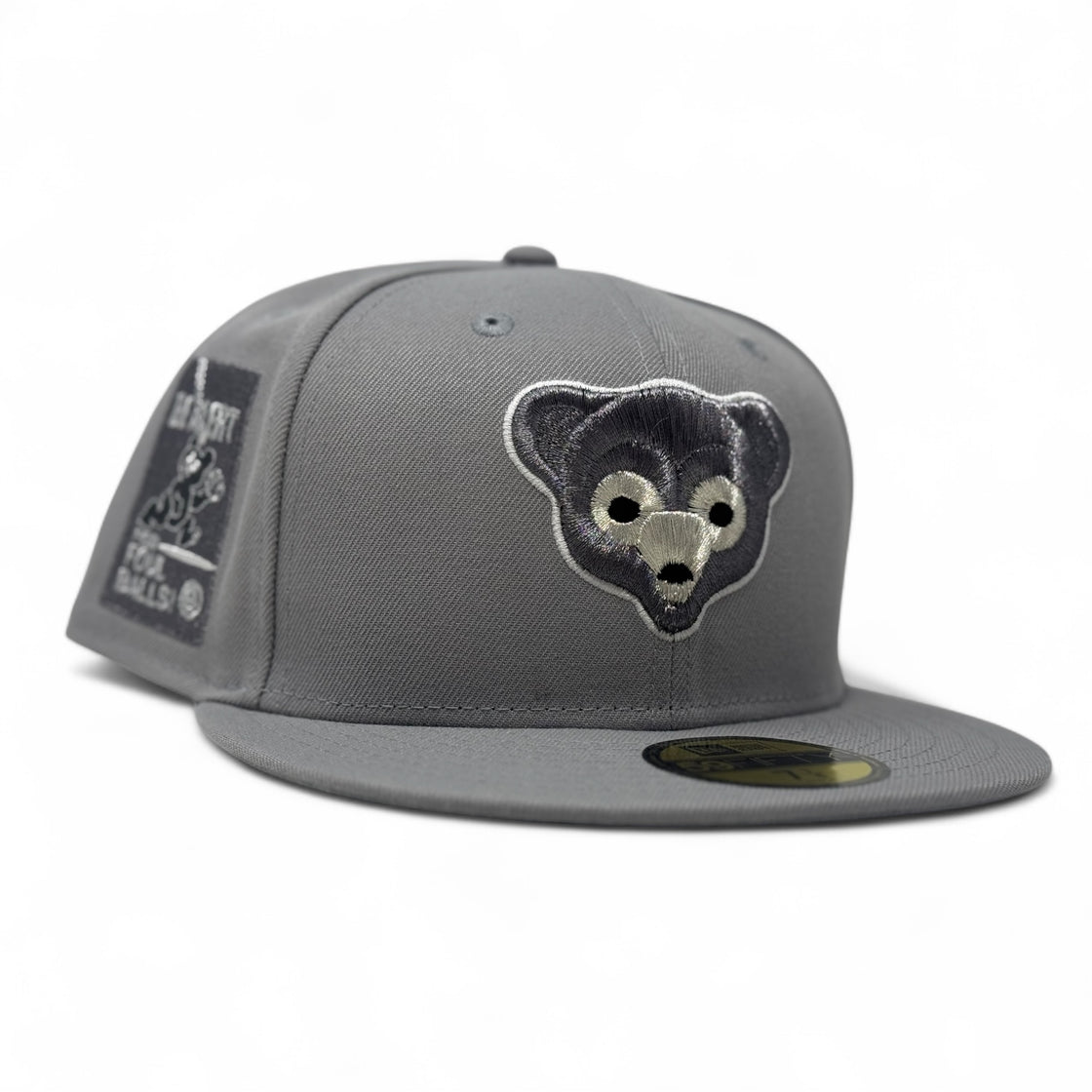 Chicago Cubs Be Alert Foul Ball Logo Fitted Hats-Light Gray