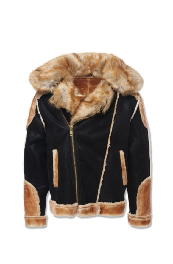 Jordan Craig El Jefe Shearling Moto Jacket Black Coffee