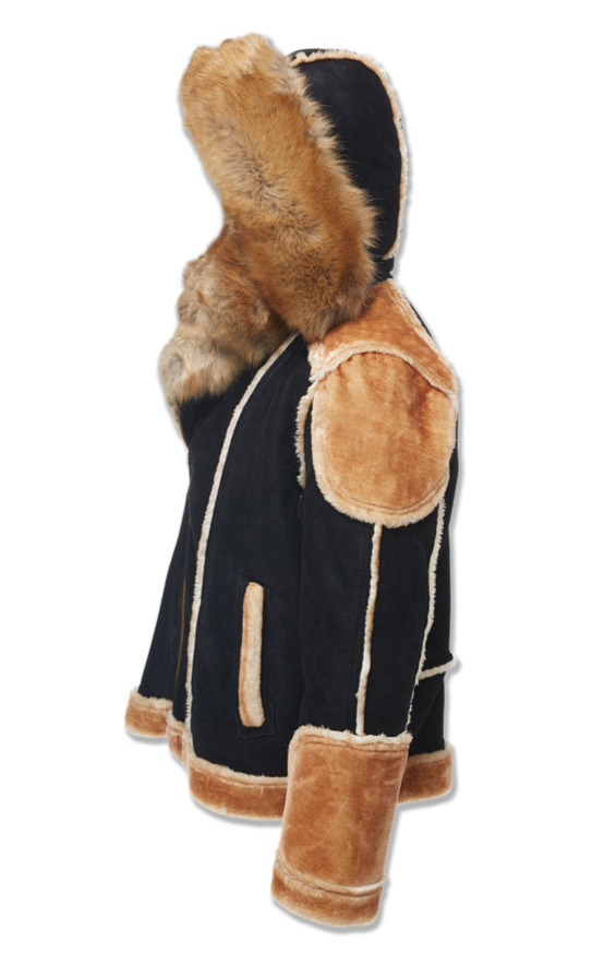 Jordan Craig El Jefe Shearling Moto Jacket Black Coffee