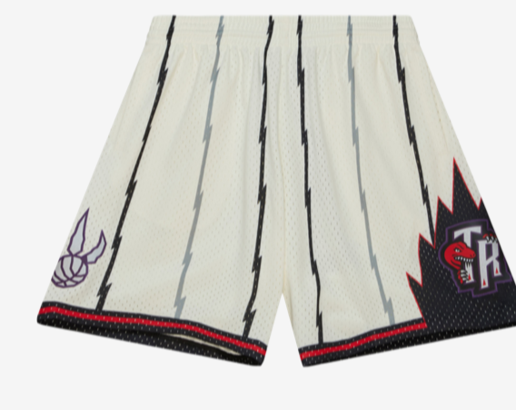 TORONTO RAPTORS MITCHELL AND NESS CREAM SWINGMAN SHORTS