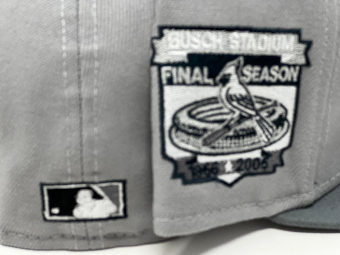 St. Louis Cardinals Bush Stadium Final Season Gray Brim New Era Fitted Hat