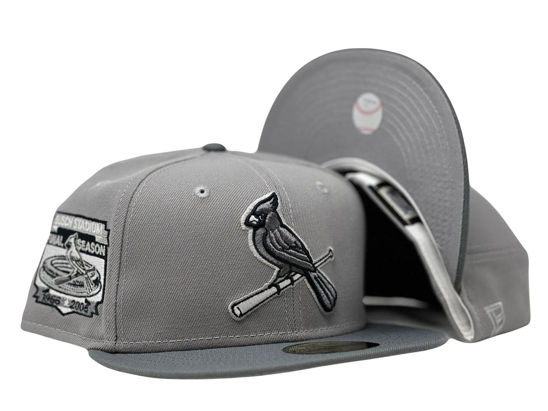 St. Louis Cardinals Bush Stadium Final Season Gray Brim New Era Fitted Hat