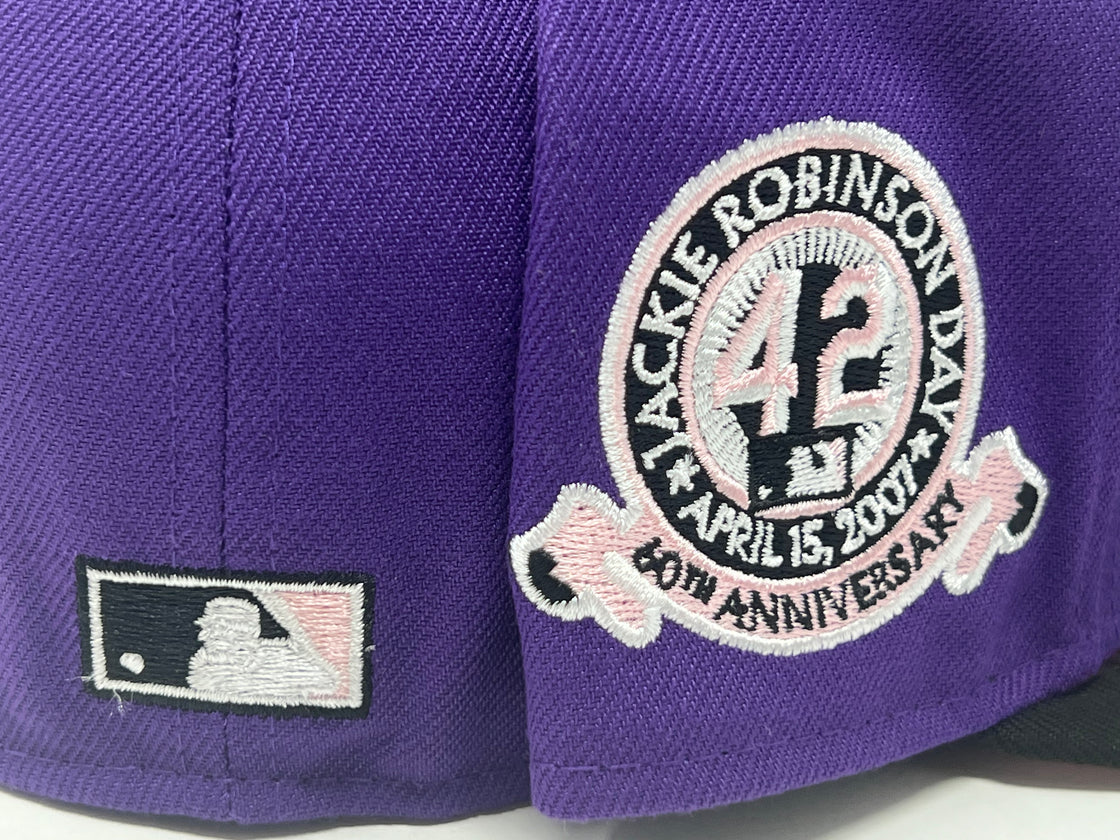 Brooklyn Dodgers Jackie Robinson 60th Anniversary Pink Brim 59Fifty NEW Era Fitted Hat