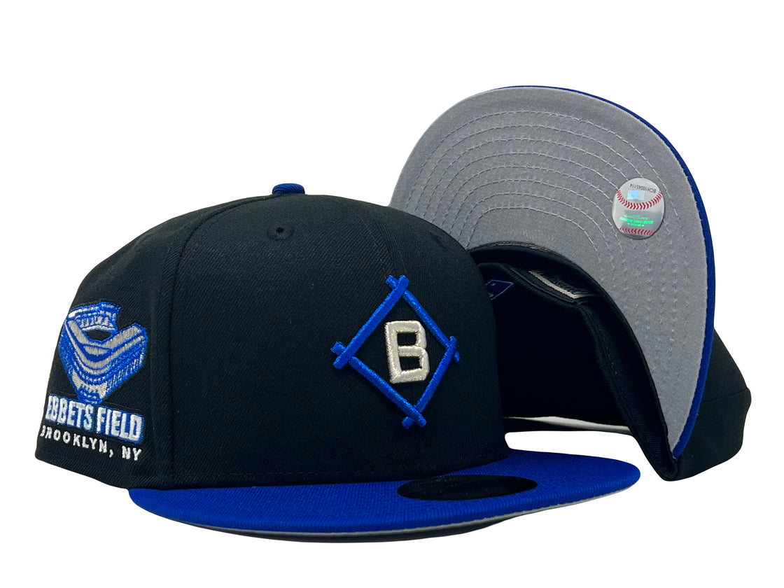Brooklyn Dodgers Ebbets Field Black/ Royal Gray Brim 59Fifty New Era Fitted Hat