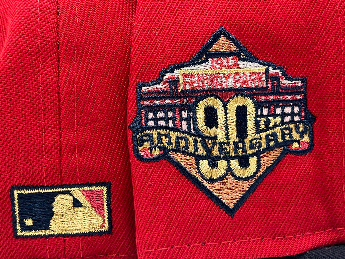 Boston Red Sox 90th Anniversary Fenway Park Gray Brim New Era Fitted Hat