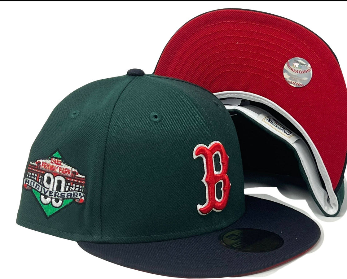 Boston Red Sox 90th Anniversary Red Brim 59Fifty New Era Fitted Hat