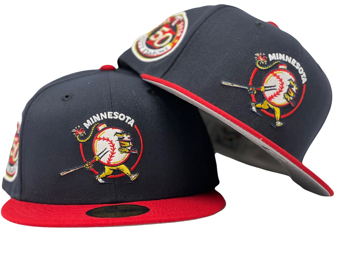 Twins Bomba Squad 59FIFTY New Era Dosc. Blue Bark & Red Fitted Hat Gra –  USA CAP KING