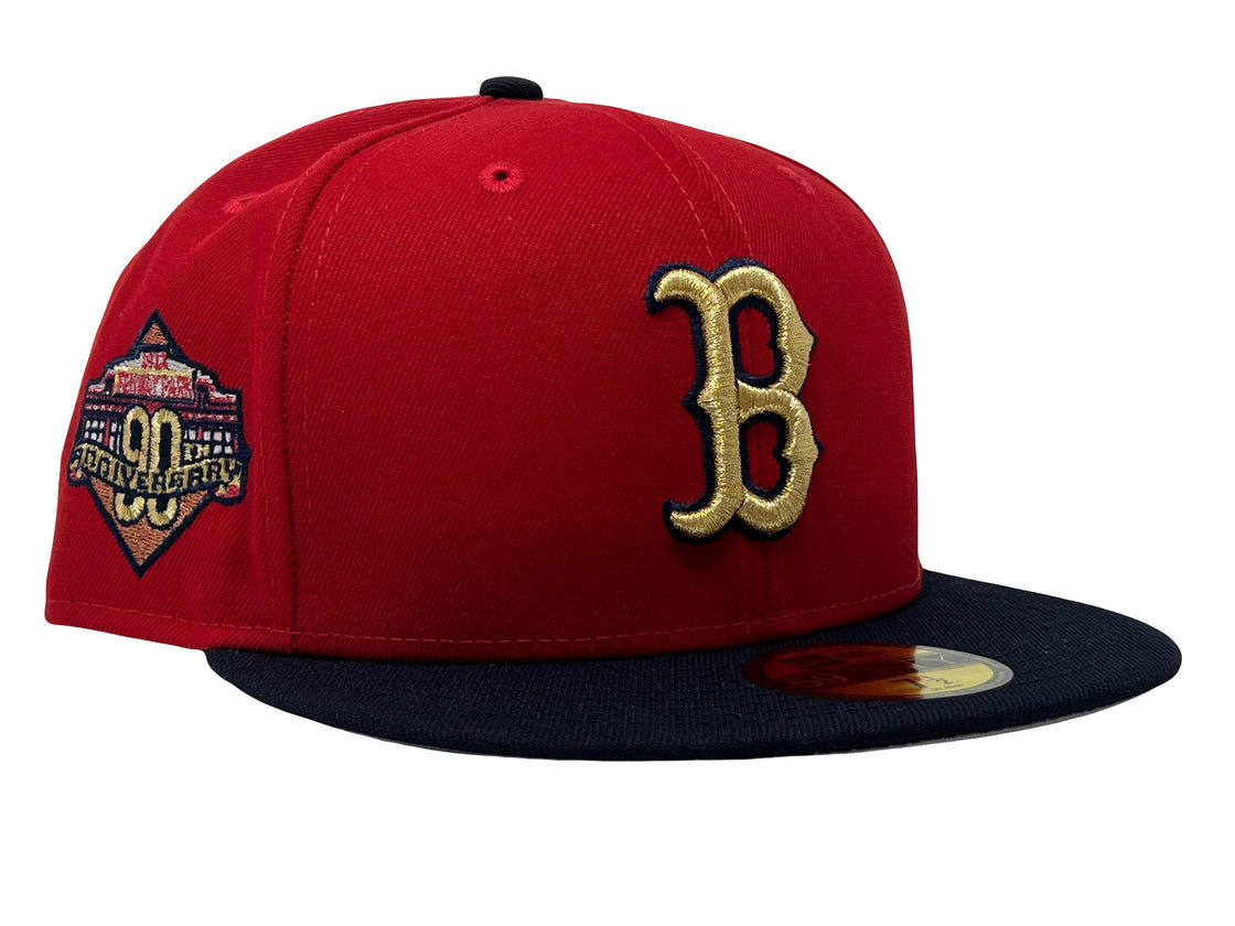 Boston Red Sox 90th Anniversary Fenway Park Gray Brim New Era Fitted Hat