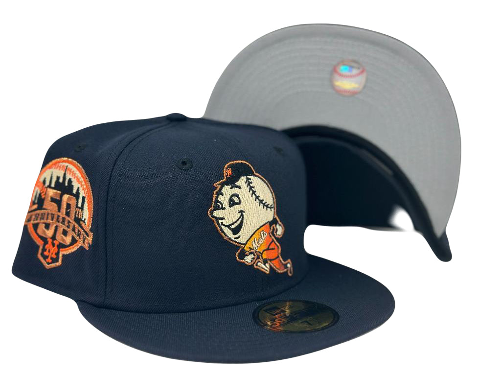 New York Mets 50th Anniversary Mr. Mets Man New Era Fitted Hat