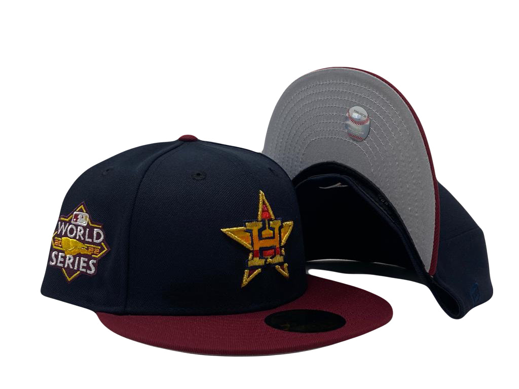 Navy Blue Houston Astros Gray Brim New Era Custom Fitted Hat – Sports World  165