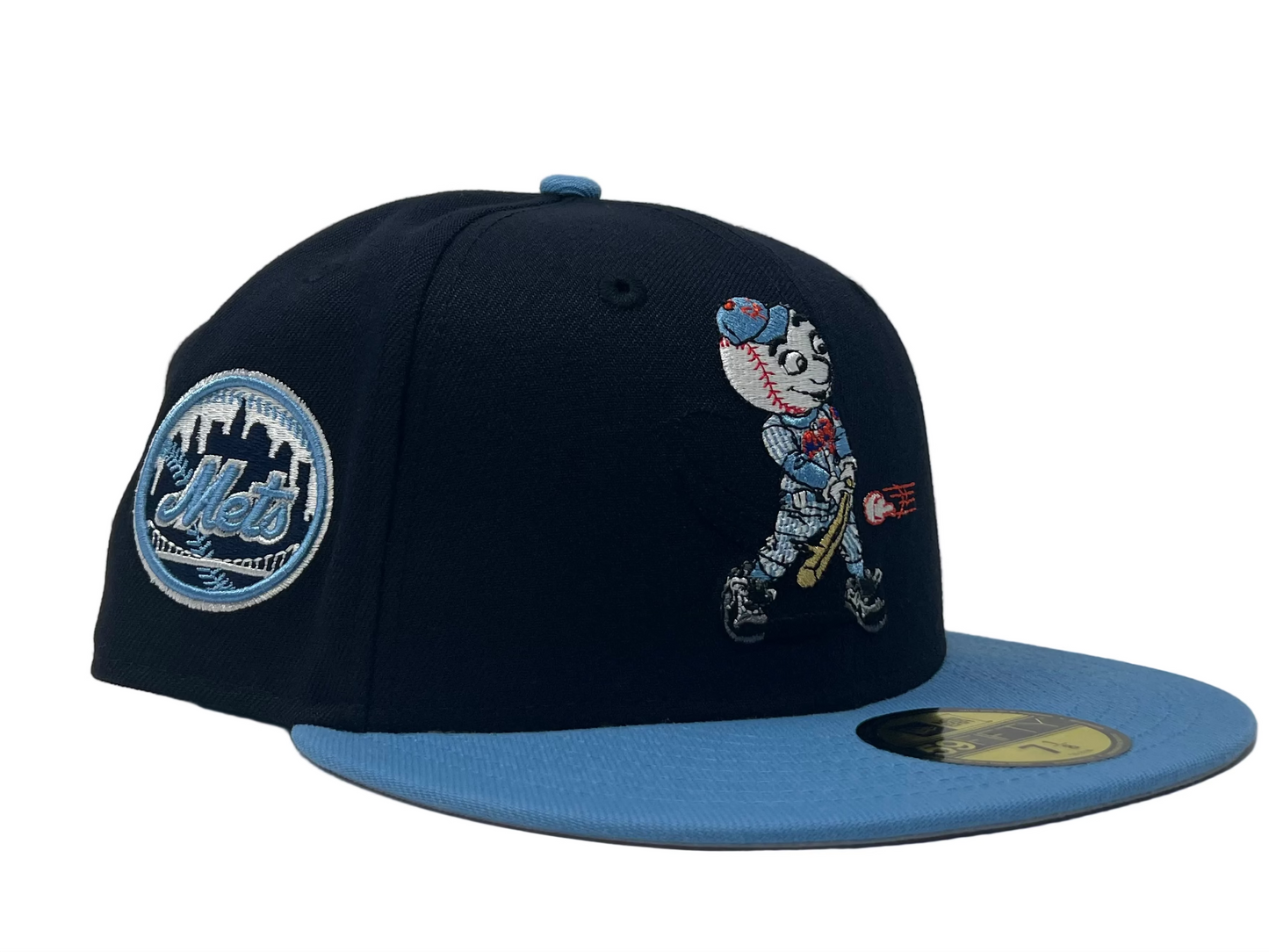 New York Mets Swinging Mr. Mets Man New Era Fitted Hat