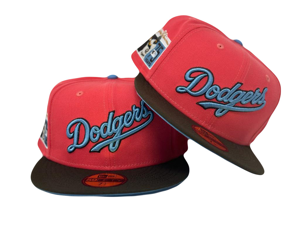 Coral LA Dodgers Jackie Robinson 75th Anniversary New Era Fitted