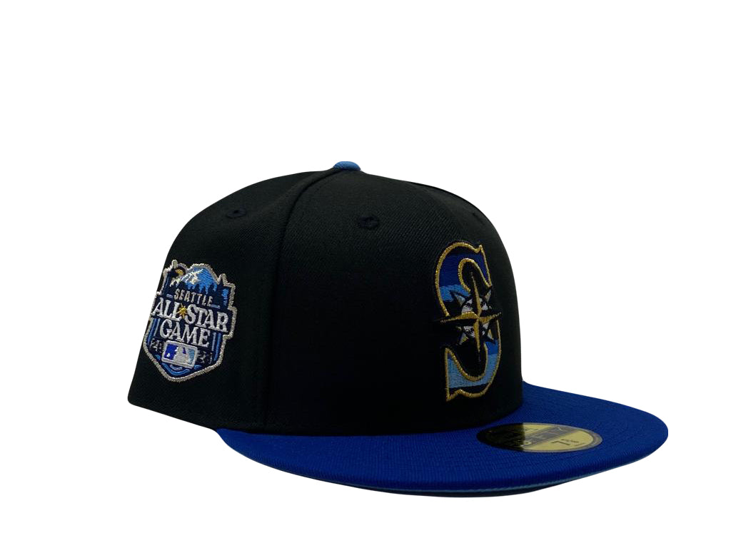 Black & Royal Blue Seattle Mariners Faded Logo New Era Fitted Hat
