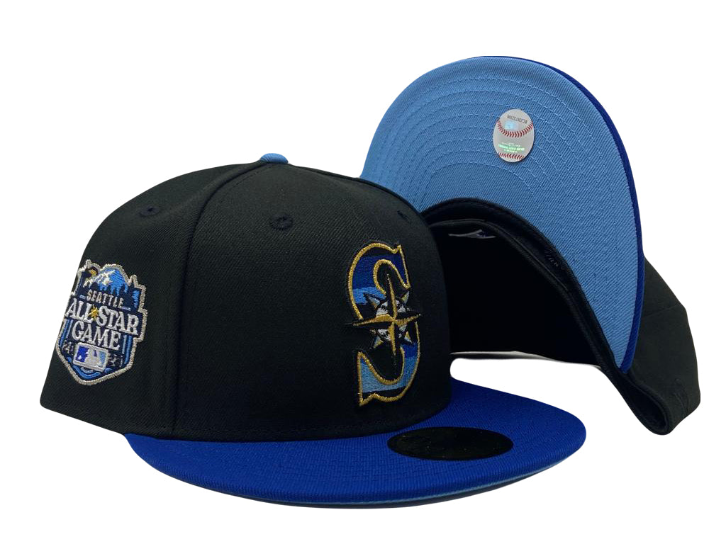 Black & Royal Blue Seattle Mariners Faded Logo New Era Fitted Hat