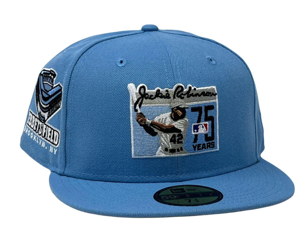 59FIFTY Brooklyn Dodgers Sky Blue/Green Jackie Robinson 75 Years Patch