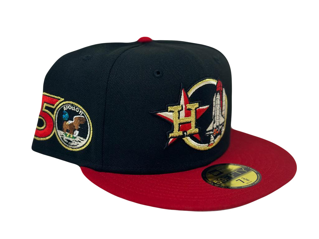 Black Houston Astros Apollo 50th Anniversary Gray New Era Fitted