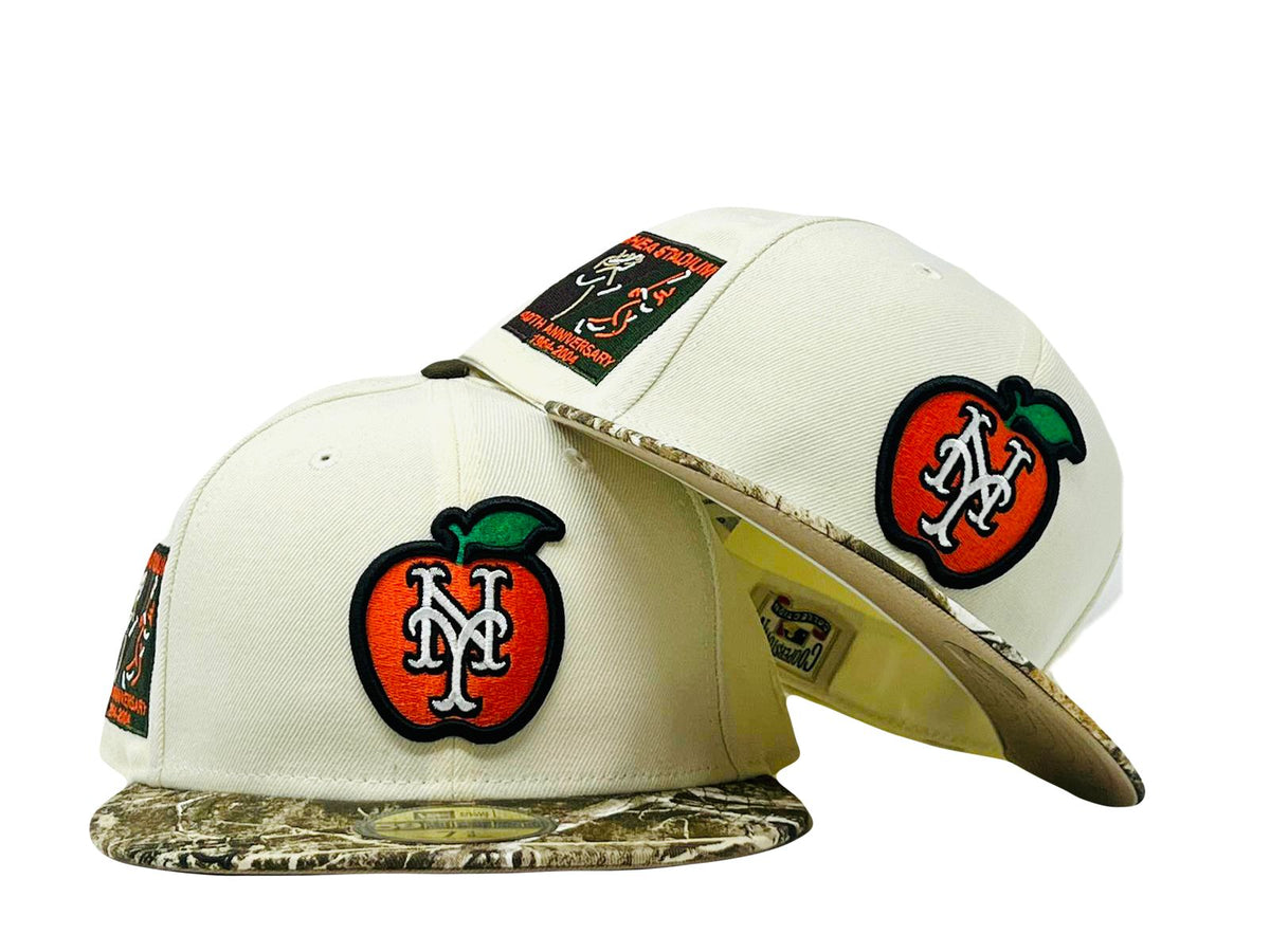 Orange New York Mets Camo Visor Gray Bottom Shea Stadium 40th Anniversary Side Patch New Era 59FIFTY Fitted 73/8