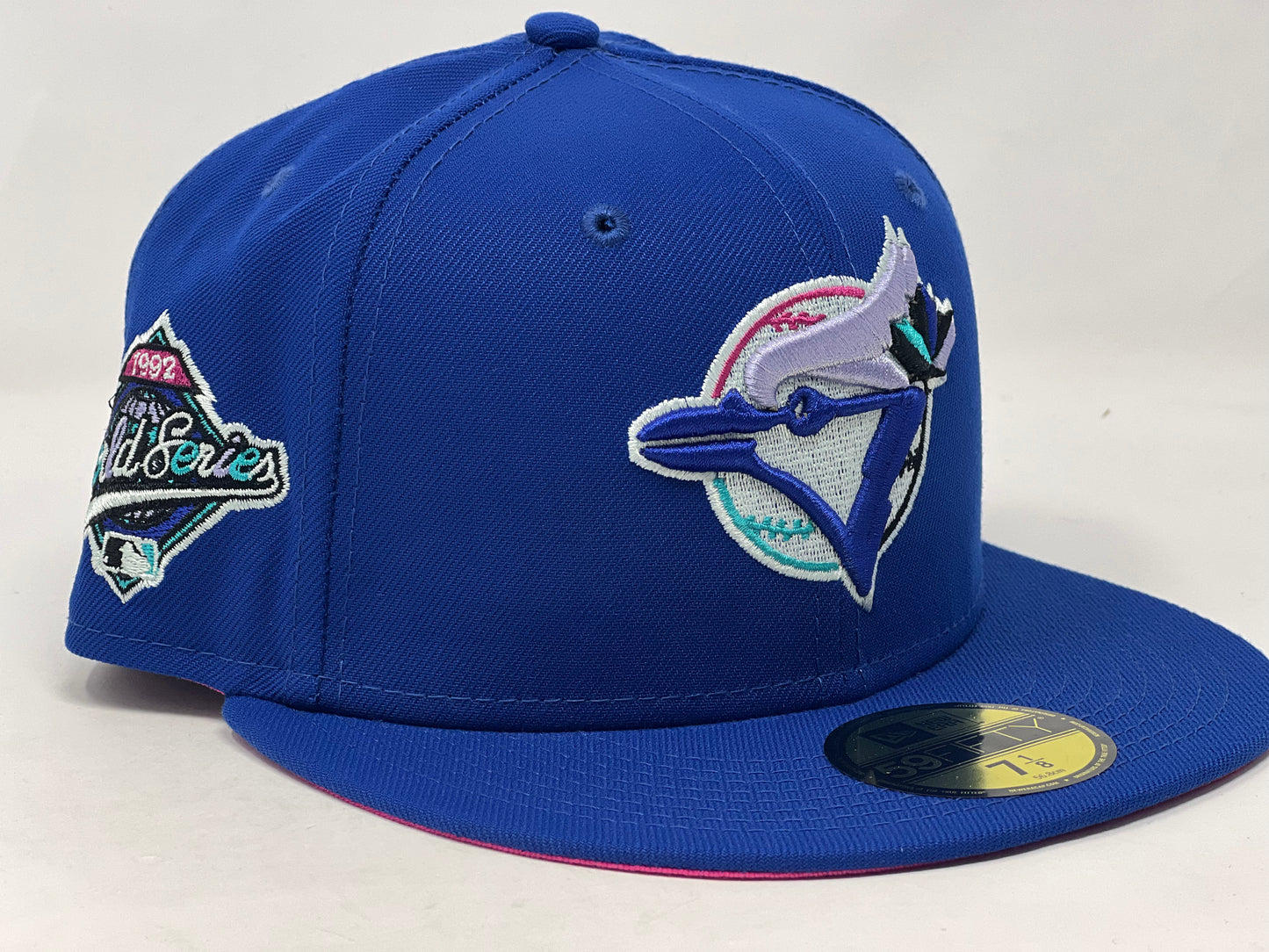 Toronto Blue Jays 1992 World Series Fusion Pink Brim New Era Fitted Hat