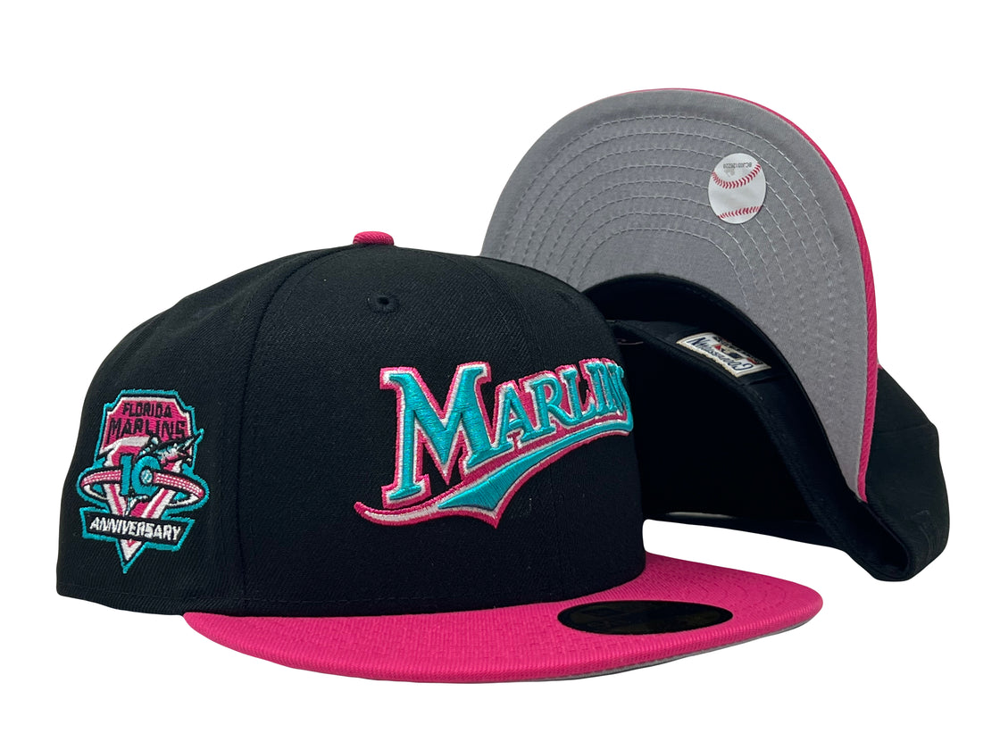 Florida Marilins 10TH Anniversary Miami Vice Colrways New Era Fitted Hat