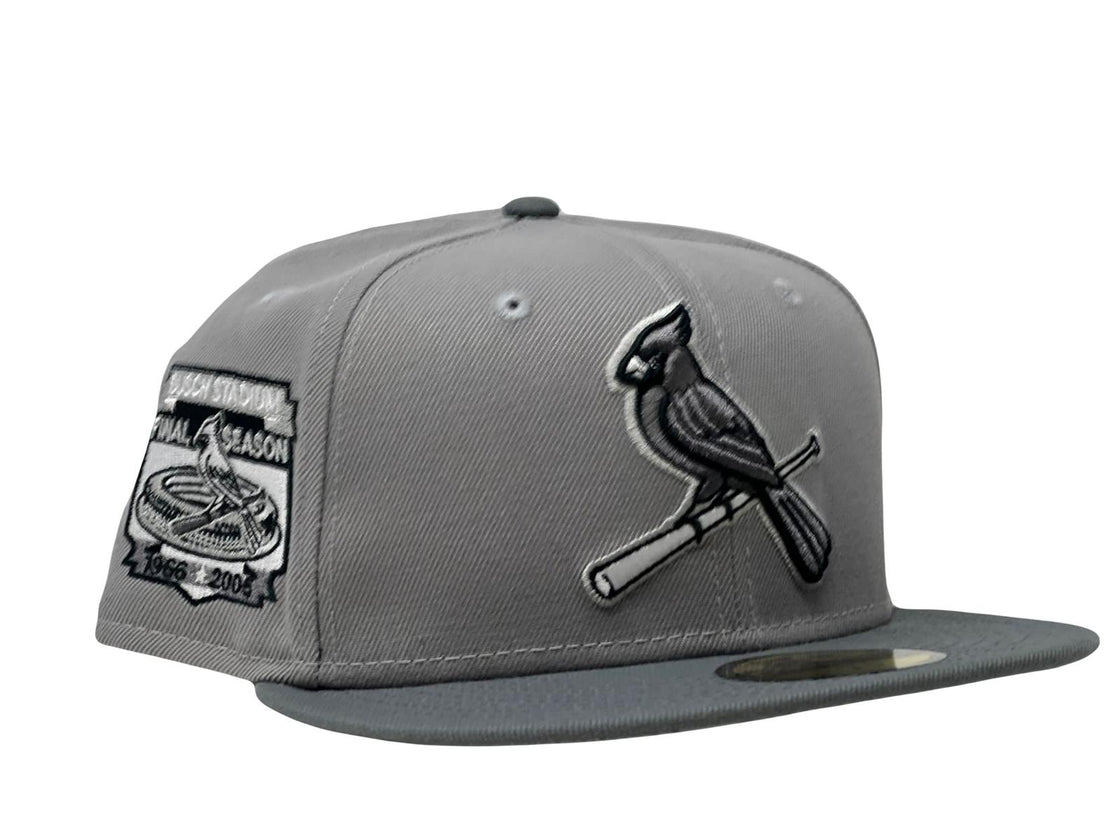 St. Louis Cardinals Bush Stadium Final Season Gray Brim New Era Fitted Hat