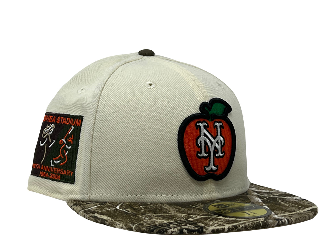 New York Mets Shea Stadium 40th Anniversary Chrome / Real Tree Visor New Era Fitted Hat