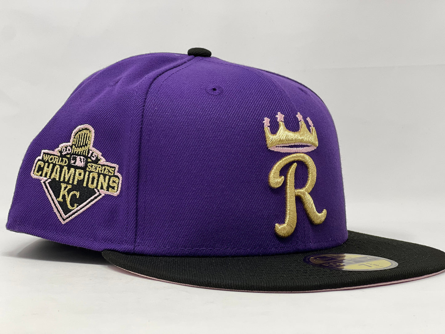Kansas City Royals 2015 World Series Champions Pink Brim New Era Fitted Hat