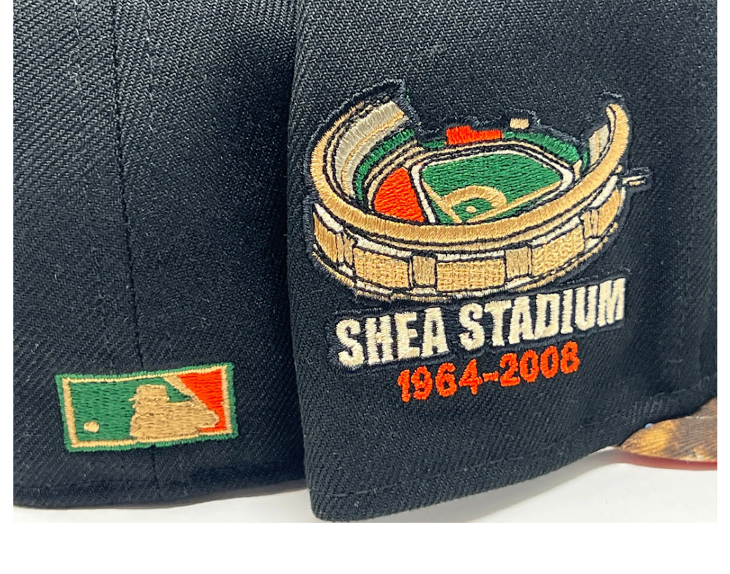 Black NY Mets Shea Stadium Real Tree Collection New Era Fitted Hat