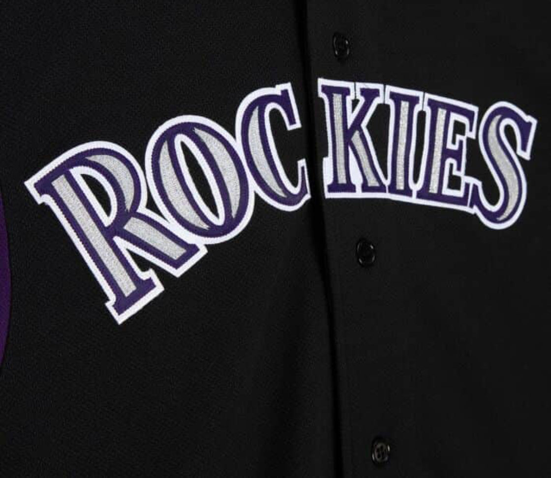Colorado Rockies 2003 Larry Walker Authentic Mitchell and Ness Batting Practice Jersey