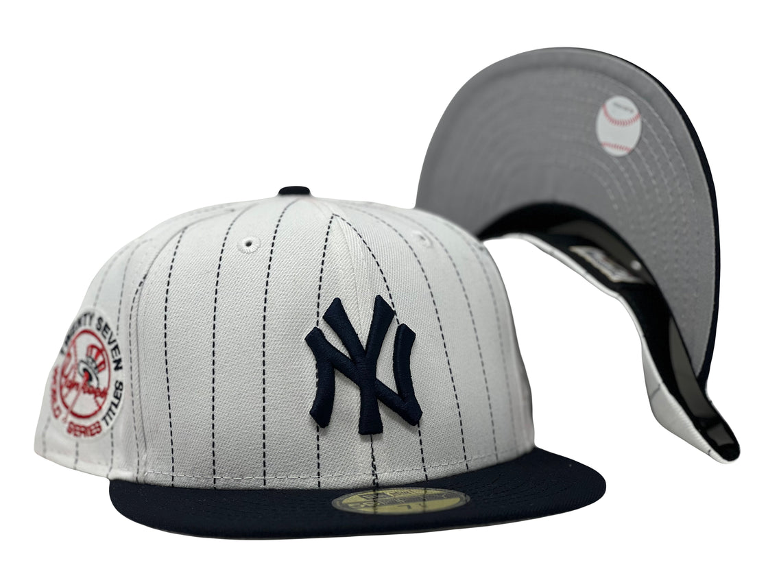 New York Yankees 27X World Series Champions Pinstripe New Era Fitted Hat