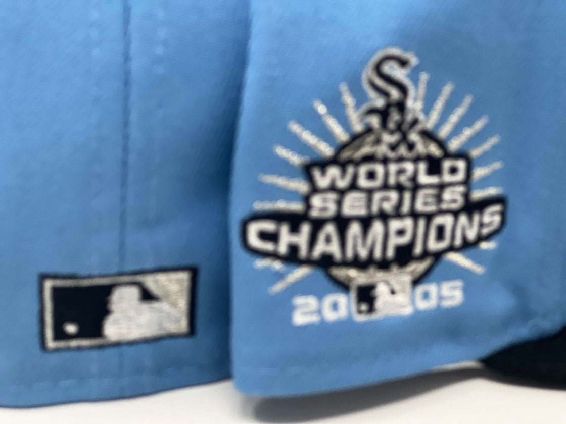CHICAGO WHITE SOX 2005 WORLD CHAMPIONS SKY BLUE BLACK NEW ERA FITTED HAT