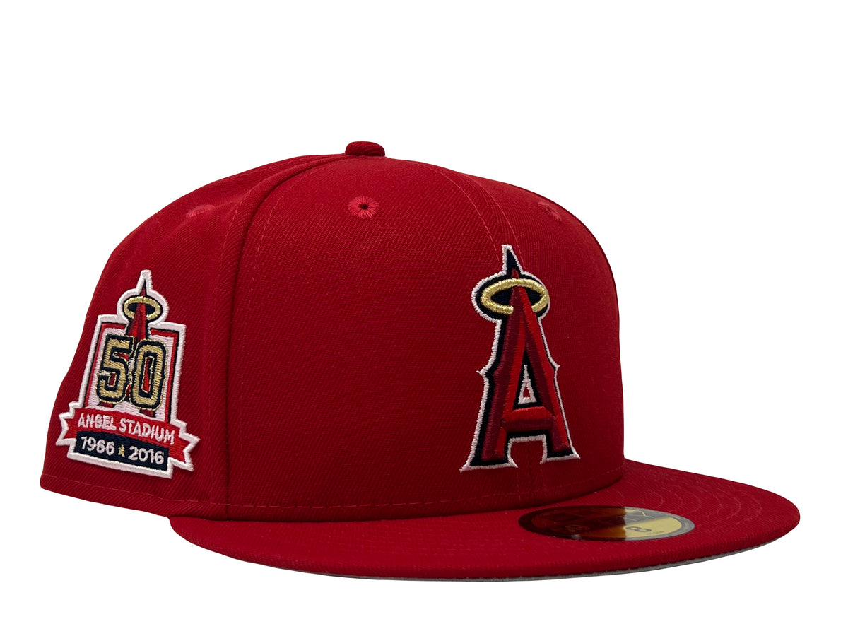 California Angels Chrome Two Tone 50th Anniversary Patch Gray UV New Era  59FIFTY Fitted Hat