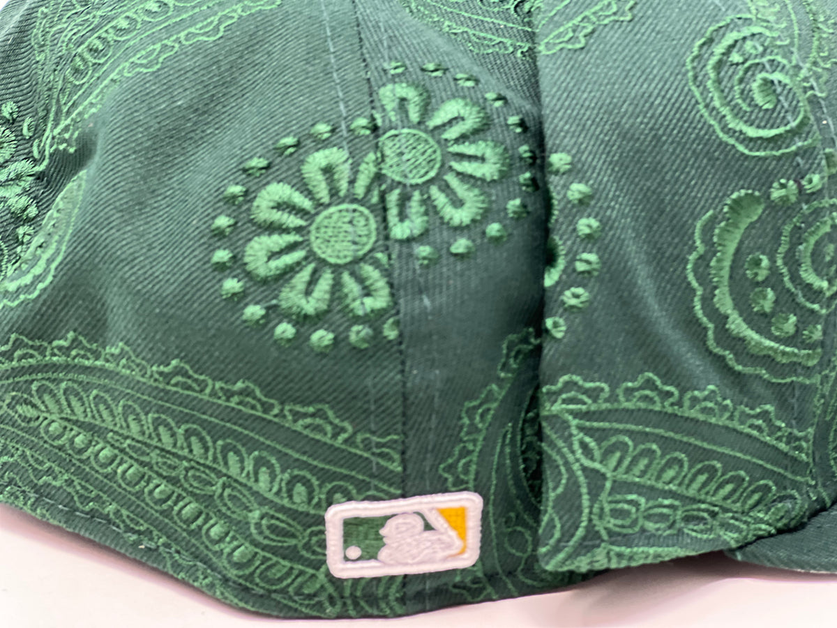 New Era Oakland Athletics 'Patchwork Paisley Undervisor' 59FIFTY Fitted Dark Green