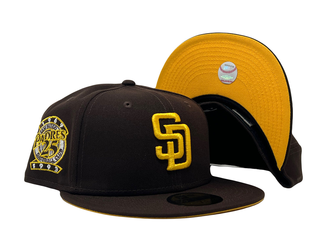 Deep brown San Diego Padres 59fifty Yellow Brim New Era Fitted Hat