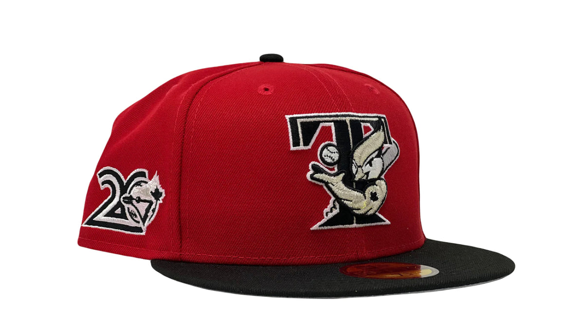 Men's Toronto Blue Jays New Era Gray/Black 20th Anniversary Red Undervisor  59FIFTY Fitted - Hat