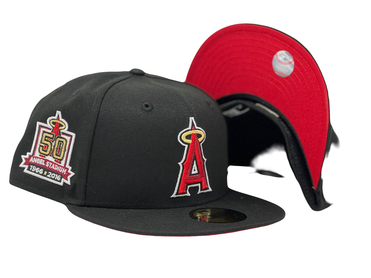 Los Angeles Anaheim Angels MLB 50th Anniversary Baseball Hat Cap Red Plaid  - NEW