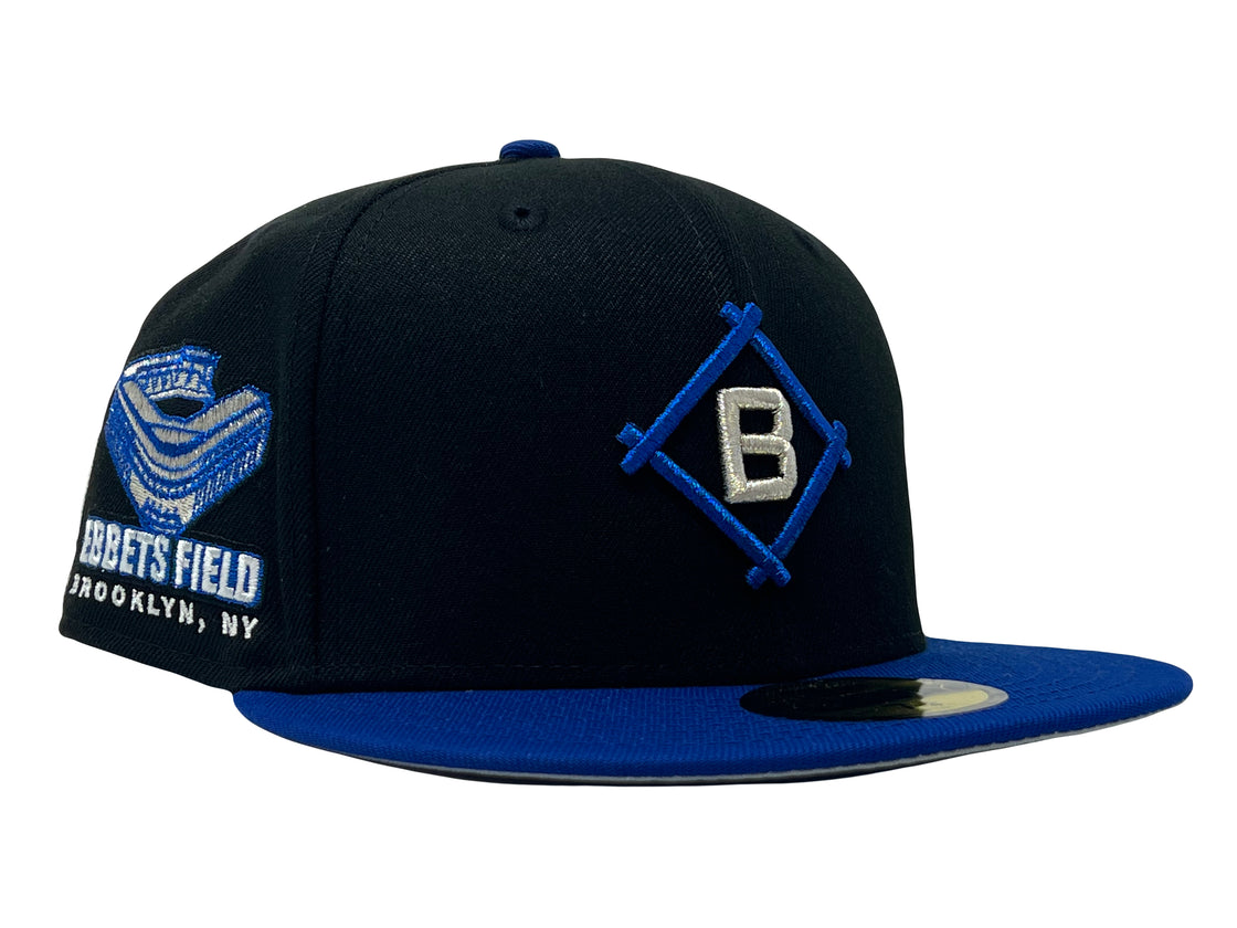 Brooklyn Dodgers Ebbets Field Black/ Royal Gray Brim 59Fifty New Era Fitted Hat