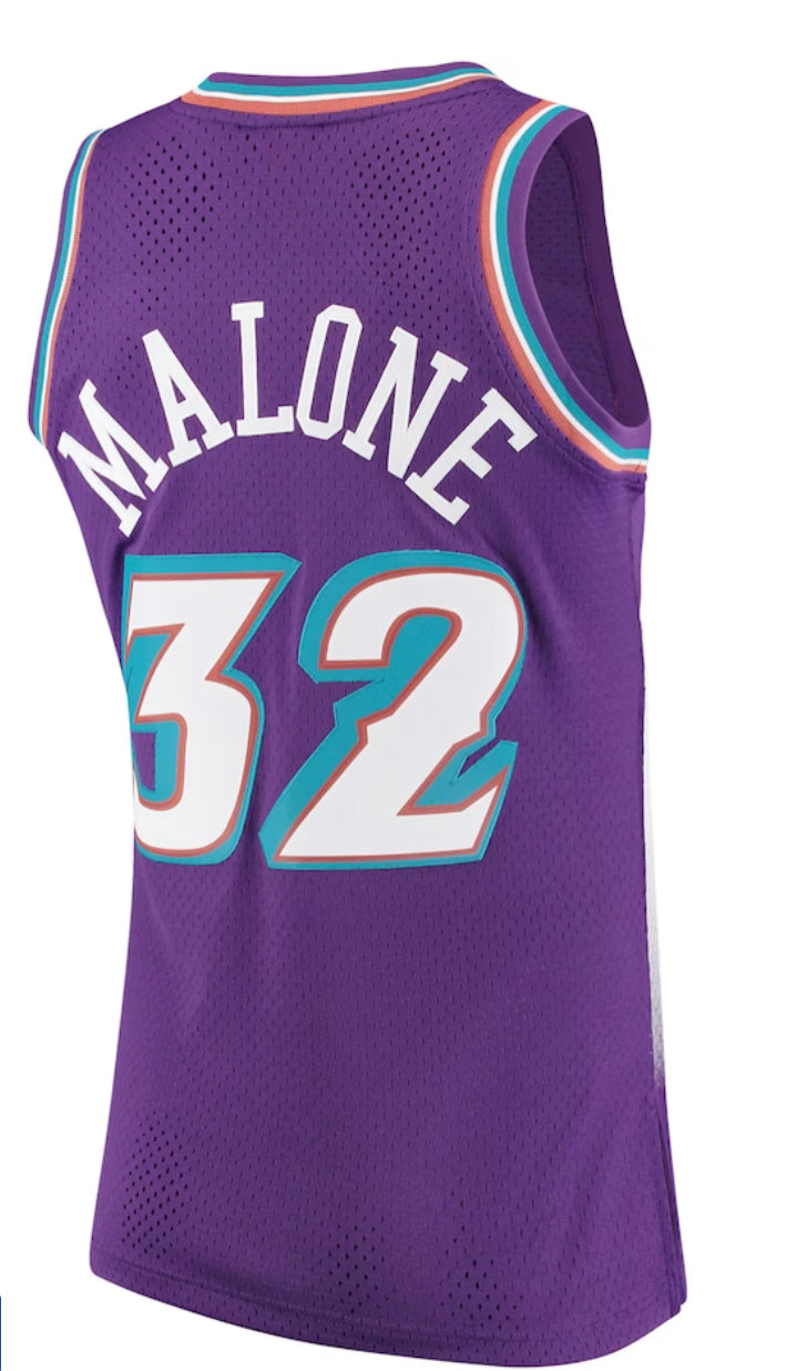 Utah Jazz Karl Malone Mitchell & Ness Purple 1996-97 Hardwood Classics Swingman Jersey